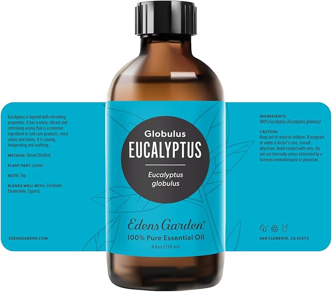 Edens Garden Eucalyptus-Globulus Essential Oil- 100% Pure Premium Grade, Undiluted, Natural, Therapeutic, Aromatherapy, The Best for Diffuser, Candle, Hair, Humidifiers 118 ml (4 fl oz) - Bloomnest