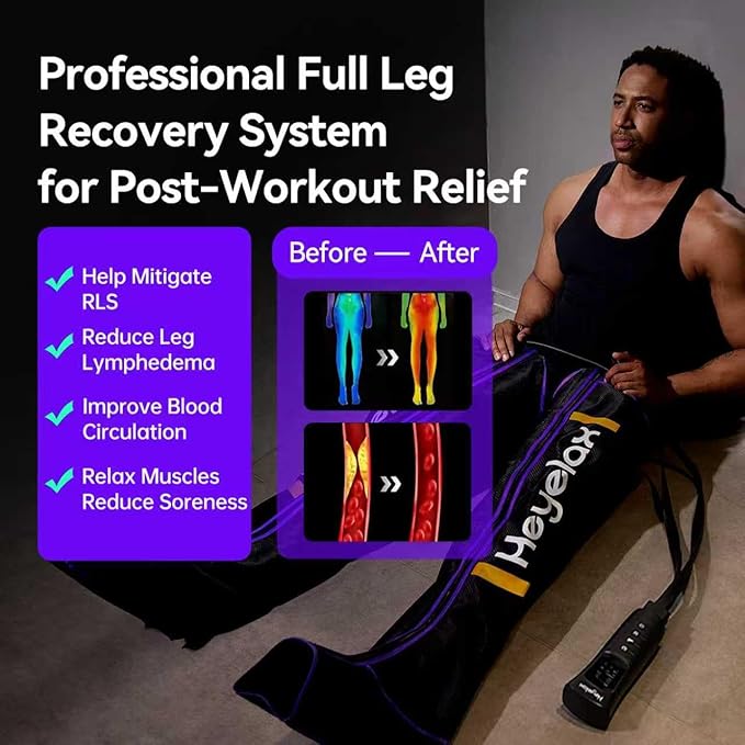 Leg Massager for Circulation and Pain Relief, Recovery Boots for Fast Therapy, Thigh Knee Calf & Foot Massager,Leg Compression Massager as Ideal Gifts for Women Men(Large) - Bloomnest