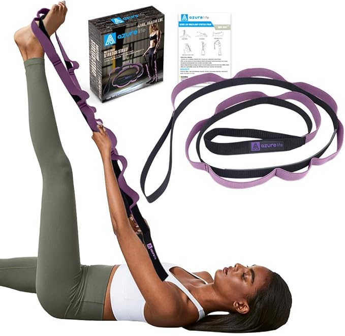 Premium Durable Stretch Straps with Loops, Stretching Strap for Physical Therapy, Multi-Loop Yoga Strap Fitness Exercise Strap for Yoga, Pilates, Dance, Flexibility&Exercise - Bloomnest