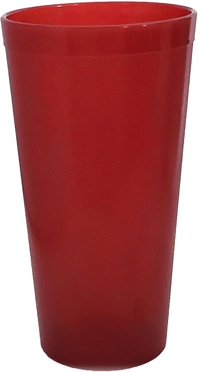 Party Outlaw Red Plastic Cup Tumblers 6 Pc 20oz Lightweight, Heavy Duty Stackable Cafe Style Plastic Glasses. Reusable & Dishwasher Safe Ice Tea & Water Cups - Bloomnest