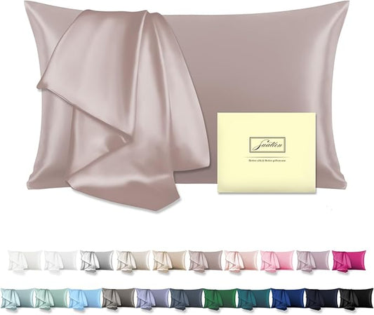Natural Mulberry Silk Pillowcase for Hair and Skin Queen Size 20"X30" Pillow Case with Hidden Zipper Soft Breathable Smooth Cooling Silk Pillow Covers for Sleeping (Lotus Root Pink,Queen,1Pcs) - Bloomnest