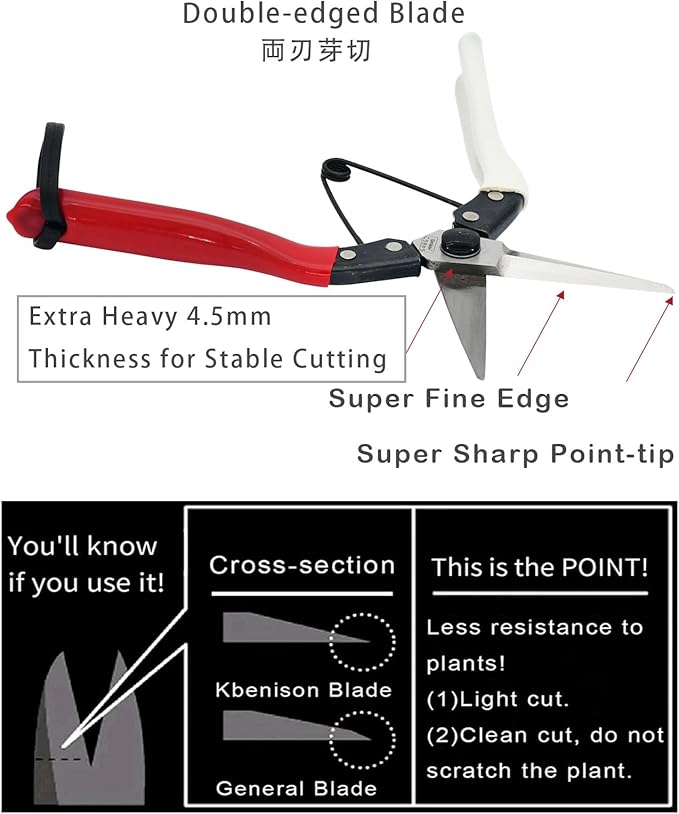 Double-Edge Garden Shears Micro-Tip Pruning Shears Extra Heavy Straight Garden Scissors Effortless Cuts Pruning Shears for Gardening Clippers for Plant Herb Flower Harvesting Fruits vegetables - Bloomnest