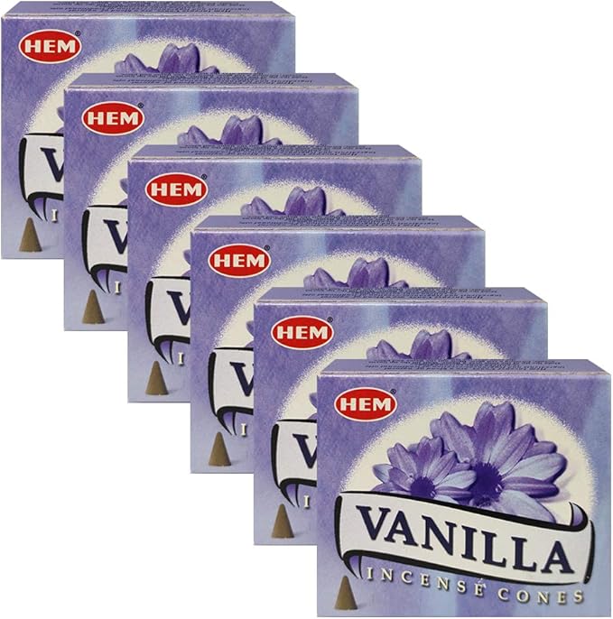 TRUMIRI Incense Cone Holder Bundle with Hem Vanilla Incense Cones - Pack of 6 (Approx 60 Cones) TRUMIRI