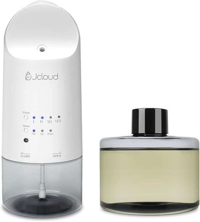 JCLOUD Plug in Diffuser Covers Up to 500 Sq. Ft. for Home, Office, Spa – Waterless Scent Diffuser Starter Kit with Royal Serenity Essential Oil Inspired by Luxury Hotel 140mL, White - Bloomnest