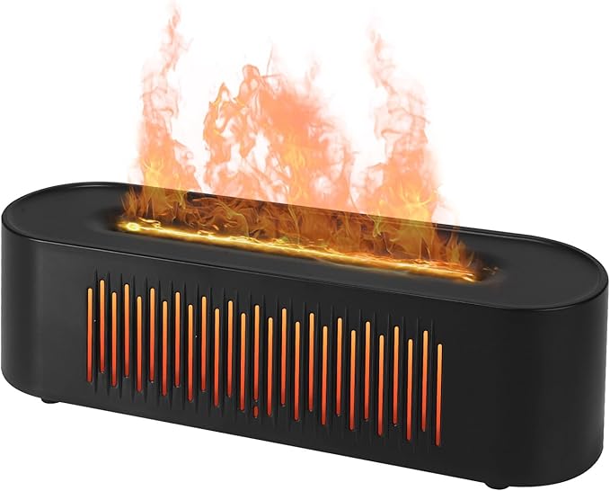 Volcano Humidifier Flame Fire Diffuser: 260ml Super Quiet Essential Oil Diffuser with 7 Colors Flame Light Spray Scent Humidifier with Waterless Auto Shut-Off Protection for Yoga Gym (Black) MINGPINHUIUSFeatured