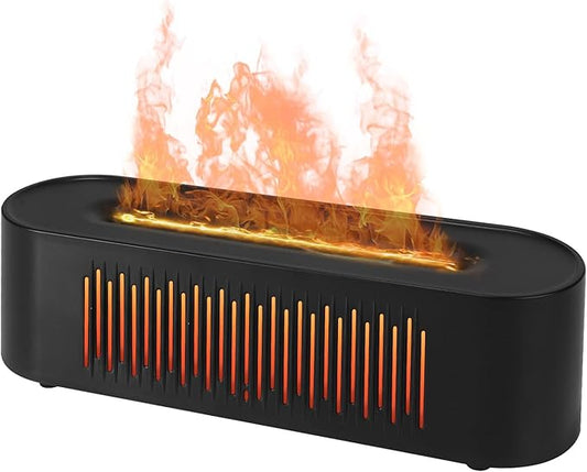 Volcano Humidifier Flame Fire Diffuser: 260ml Super Quiet Essential Oil Diffuser with 7 Colors Flame Light Spray Scent Humidifier with Waterless Auto Shut-Off Protection for Yoga Gym (Black) MINGPINHUIUSFeatured
