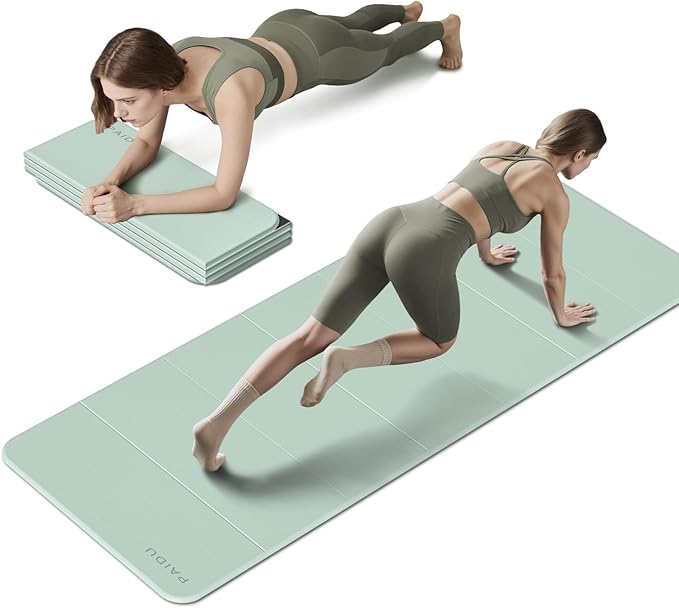 Foldable Fitness Yoga Mat | 2/5" (10MM) Extra Thick | SGS Certified Non-Slip TPE | 75x26" Extra Long-Wide | Portable & Easy Store | for Yoga, Pilates, Home Gym & Full-Body Workouts - Bloomnest