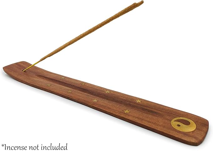 Bless-International Traditional-Handmade-Burner Wooden-Incense-Stick-Holder Ash-Catcher-Stand for-Aromatherapy-Meditation-Yoga (Incense Holder 10 inch(1 pcs)) - Bloomnest