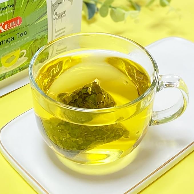 XIEJINJI Moringa Leaf Tea, 40 Tea Bags – Pure Moringa Superfood Infusion for Digestive Comfort & Immune Boost, Nutrient-Dense, Non-GMO, No Additives, Caffeine-Free - Bloomnest