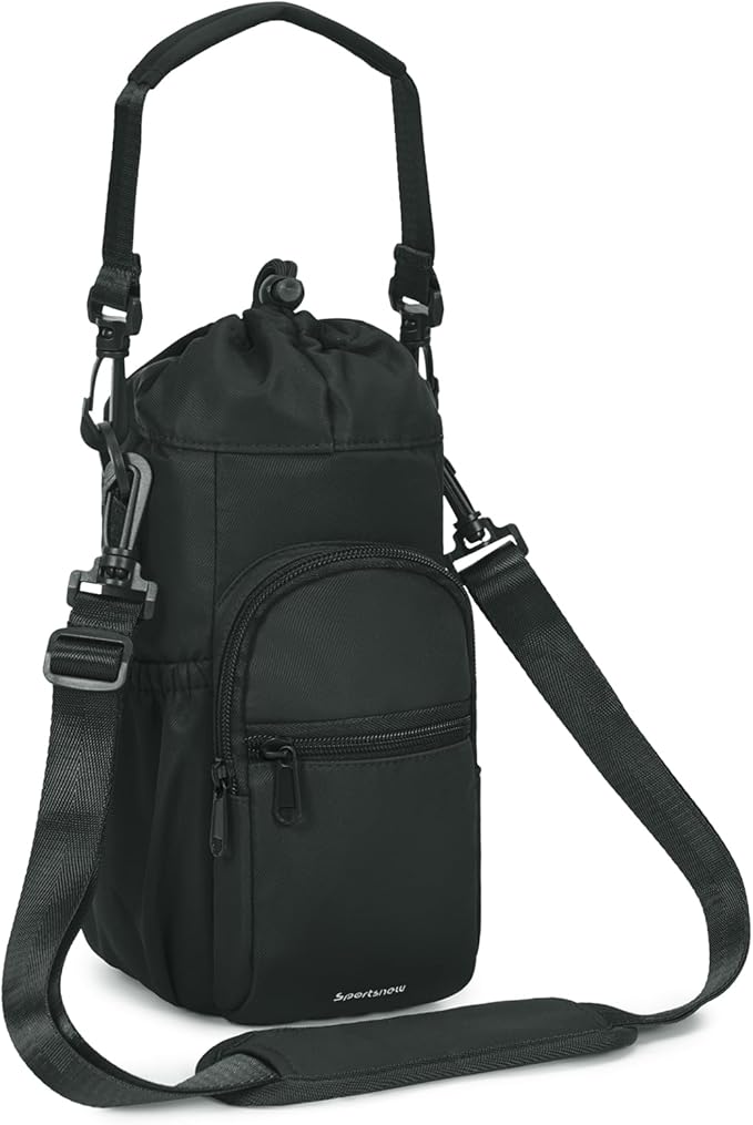 sportsnew Water Bottle Holder with Strap 32oz 40oz Insulated Water Bottle Carrier Sling Bag with Phone Pocket Crossbody sportsnew