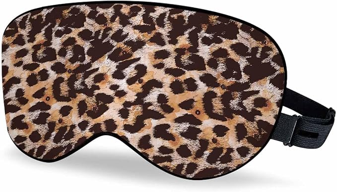Coloring Leopard Sleep Eye Mask Small Large Black Spots Men Women Sleep Mask with Adjustable Strap Eye Cover Eye Shade for Travel, Nap,Meditation - Bloomnest