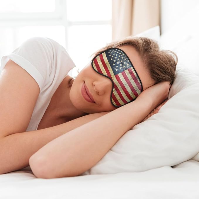 Vintage American Flag Sleeping Eye Mask Eye Mask for Sleeping Soft Comfort Eye Shade Blackout Eye Cover for Deep Rest Travel Nap Meditation - Bloomnest
