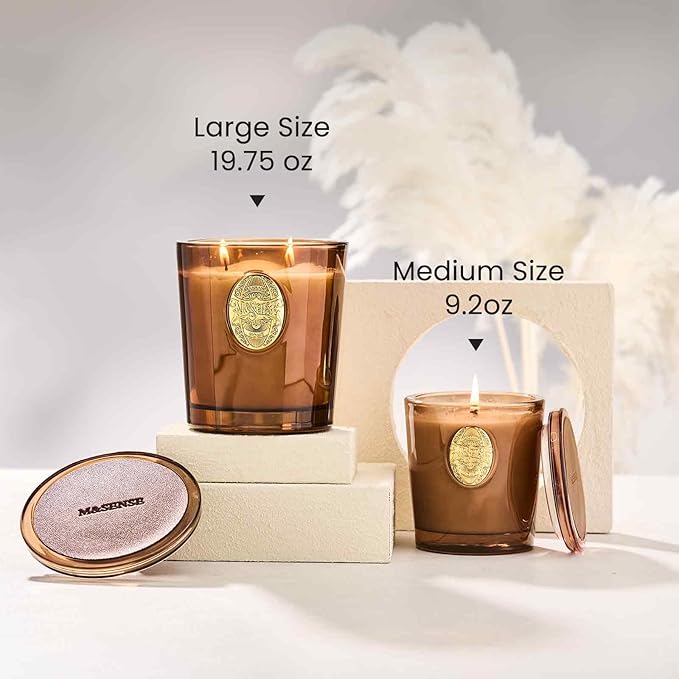 M&SENSE Natural Soy Candle | Hot Cocoa & Brown | 9.2 oz, 50H Burn Time | Luxury Scented Candle for Relaxation, Gifting, Home Décor | Ideal for Bedroom, Office, Party Ambiance - Bloomnest
