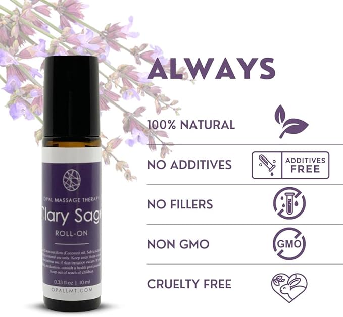 Premium Essential Oil Roll On Opal Massage Therapy (Clary Sage) - Bloomnest