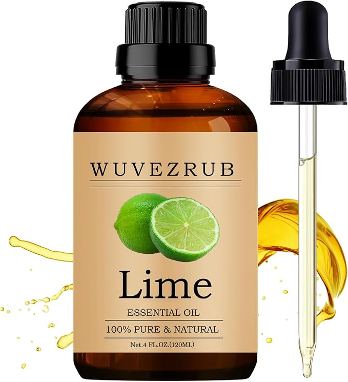 Lime Essential Oils 120ML, 100% Pure and Natural Essential Oil for Aromatherapy Diffuser - 4 Fl Oz/Lime WUVEZRUB