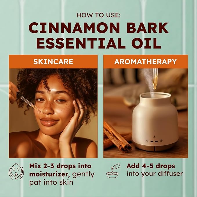 KUKKA Cinnamon Essential Oils - 4 Fl Oz - for Hair, Skin, Diffuser, Aromatherapy & DIY Soap Making Scent - Bloomnest