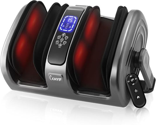 Shiatsu Foot Massager with Heat, Foot and Calf Massager Machine with Kneading Roller Tissue for Relaxation, Plantar Fasciitis, Pain Relief, for Women & Men, Grey - Bloomnest