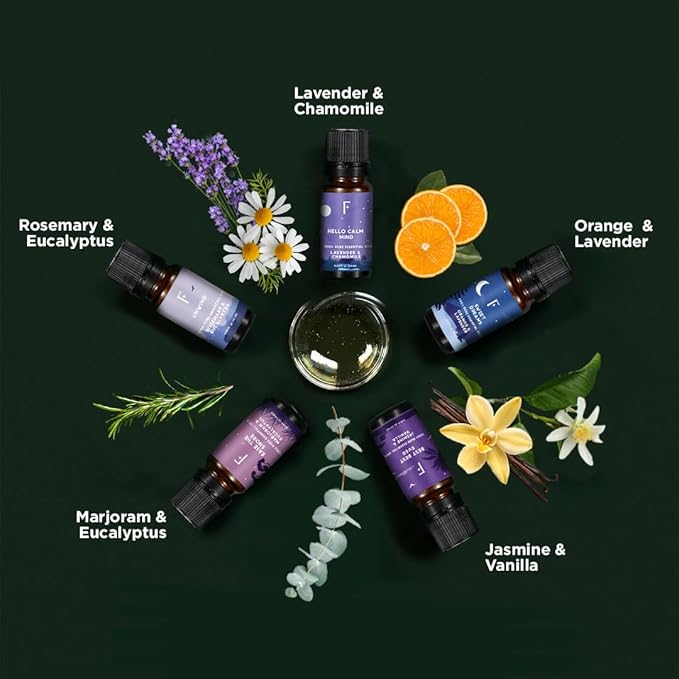 Folkulture Essential Oils for Home | Set of 5 (0.34 fl oz x 5) Vanilla Essential Oil or Lavender Diffuser Oils for Relaxation | Chamomile Essential Oil or Eucalyptus Oil Scents - Bloomnest