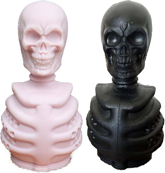 2 Skull Tea Infusers for Loose Tea, Food Grade Silicone Hot Tea Strainers for More Enjoyable Tea Times with Friends and Family(Black and Pink)