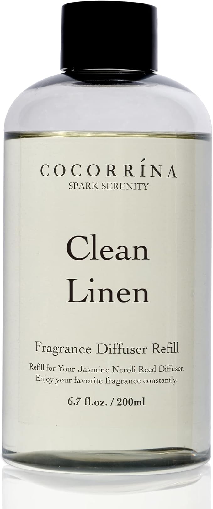 Cocorrína Clean Linen Scented Reed Diffuser Oil with 8 Sticks Fragrance for Bedroom, Bathroom, Oil Diffuser, Home Décor, 6.7 fl oz. (200 ml) - Bloomnest