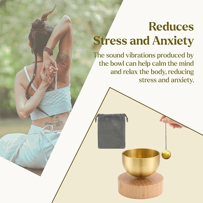 Mini Brass Singing Bowl Set, Handcrafted Small Tibetan Sound Bowl with Cushion, 3-in-1 Meditation Tool for Sound Therapy, Aromatherapy & Mindfulness for Yoga, Relaxation & Stress Relief - Bloomnest