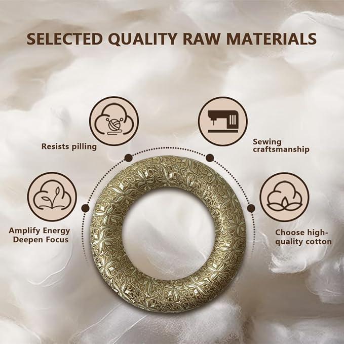 Singing Bowl Cushion 8 Inch for Tibetan Singing Bowls, Handmade Silk Brocade Round Cushion Pillow for Sound Healing and Crystal Sound Bowls Accessories(8 Inch,Brown) - Bloomnest
