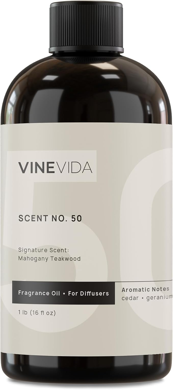 VINEVIDA Mahogany Teakwood Fragrance Oil for Cold Air Diffusers - 16 Fl Oz - Essential Oils for Diffuser Oil Refill & Air Freshener Room Spray - Bloomnest