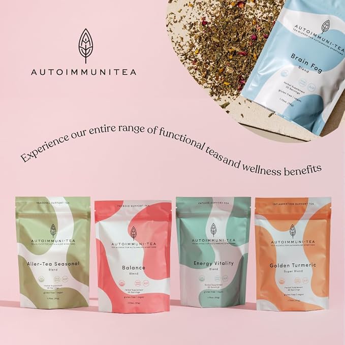 Brain Fog Tea for Herbal Focus & Memory, AIP AutoimmuniTea Protocol Diet Compliant Foods, Whole 30, Paleo Friendly - Nootropics Support Herbs Gingko Biloba, Peppermint, Gotu Kola - Bloomnest