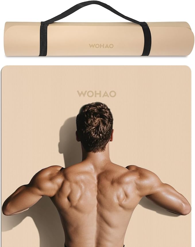 Extra Wide & Thick 8mm Yoga Mat, 72"x31.5" Large Non Slip Exercise Mat, Premium POE Material for Superior Cushioning & Stability, with Strap for Home Gym, Pilates