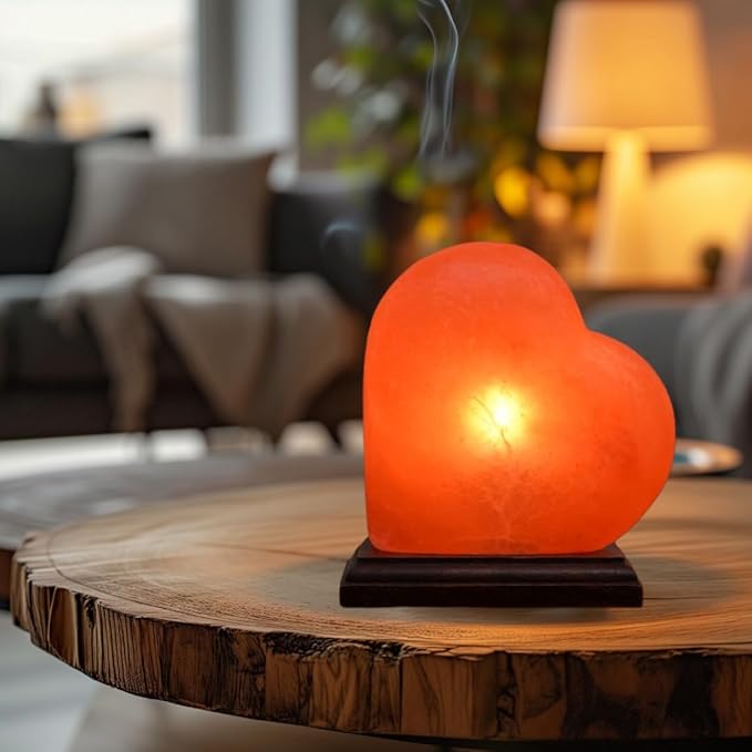 Himalayan Pink Salt Heart Lamp Comes with Dimmer Switch and a Pair of Bulbs (Heart2) - Bloomnest