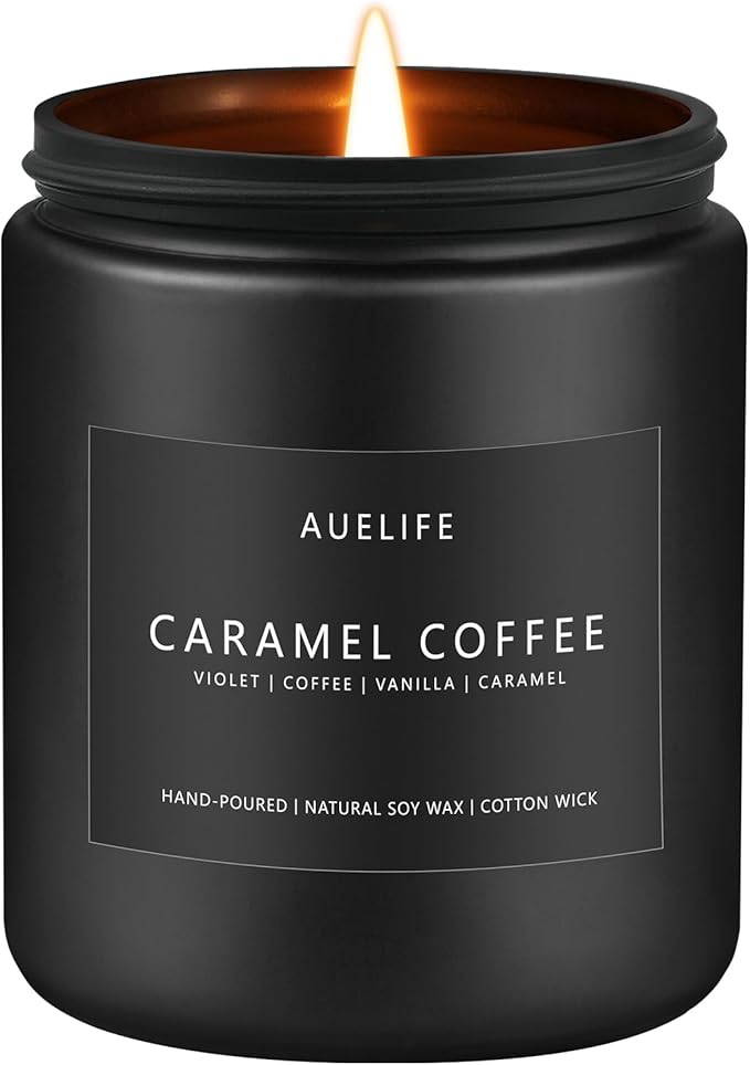 Caramel Coffee Candle | Men Scented Candles for Home, Candles Gifts for Women Men - Soy Candle for Home Scented - Aromatherapy Gifts for Men - 7oz 50 Hours Long Burning - Bloomnest
