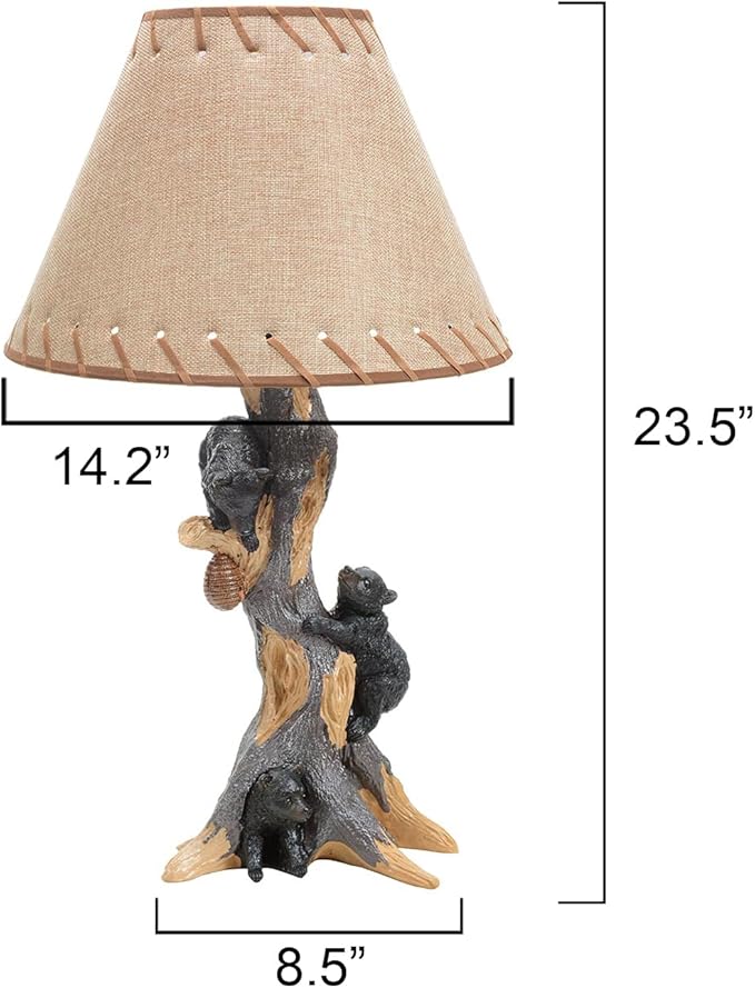 BLACK FOREST DECOR - Life is Sweet Bear Accent Lamp for Cabin, Living Room, Nightstand, Desk - Vintage Rustic Home Décor - 23" x 14" - Bloomnest