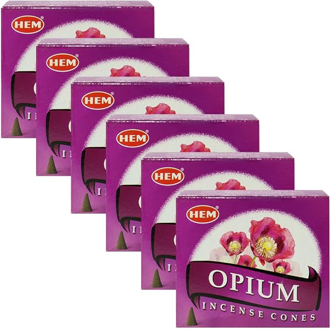 TRUMIRI Incense Cone Holder Bundle with Hem Opium Incense Cones - Pack of 6 (Approx 60 Cones) TRUMIRI
