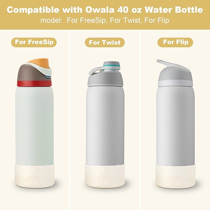 Silicone Boot for Owala Water Bottle 24 oz 32 oz 40 oz, Anti-Slip Protective Sleeve for FreeSip/Twist/Flip Stainless Steel Water Bottles Accessories BEONSKY