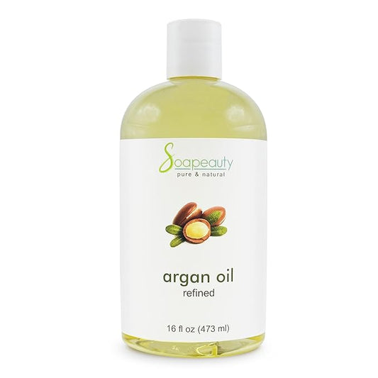 Soapeauty ARGAN OIL | 100% Natural & Pure | Cold Pressed & Deodorized | Carrier for Essential Oils, Face, Body and Skin Care, Hair Growth & Moisturizer | 16 fl oz - Bloomnest