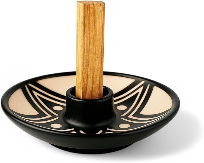 Authentic Peruvian Pottery Palo Santo Stick Holder | Handmade Ceramic Smudge Bowl | Incense and Sage Holder | Unique Decor for Spiritual and Aromatherapy Practices (Geometric Genesis) - Bloomnest