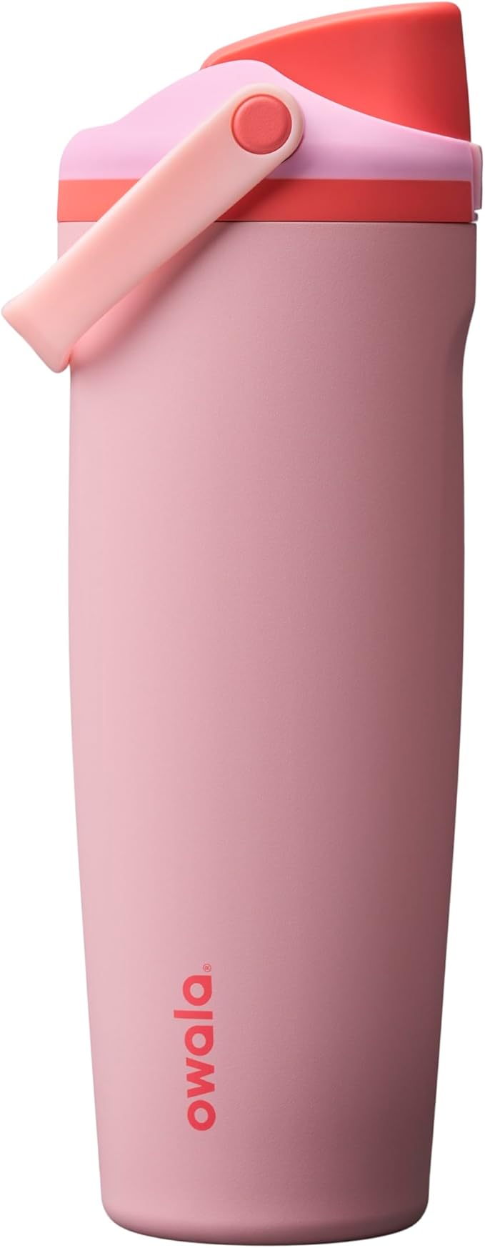 Owala FreeSip Sway Insulated Stainless Steel Water Bottle with Two-Way Spout, Built-In Straw and Bucket Handle, Made for Travel, School, and Sports, 30oz, BPA Free, Leak Proof, Pink Angel Food Cake Owala