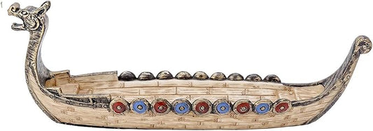 Comeon Retro Incense Burners Traditional Chinese Design Dragon Boat Incense Stick Holder Burner Hand Carved Carving Censer Ornaments (Brown) - Bloomnest