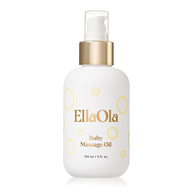 ELLAOLA Organic Moisturizing Baby Massage Oil - Non Greasy Formula Made With Natural Jojoba, Sunflower, and Argan Oil to Hydrate Skin and Protect Against Cradle Cap | 5 fl. oz. - Bloomnest