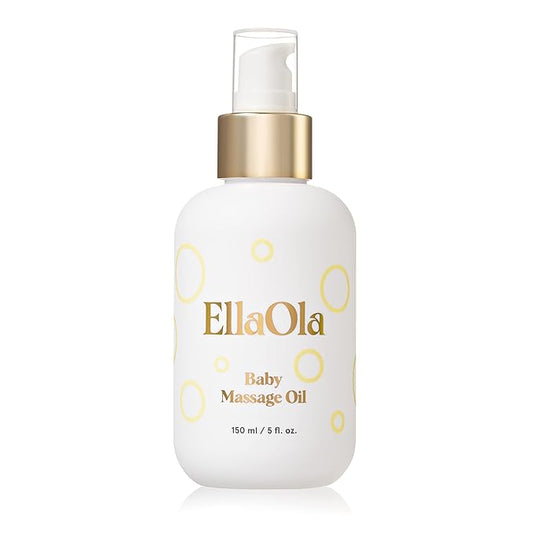 ELLAOLA Organic Moisturizing Baby Massage Oil - Non Greasy Formula Made With Natural Jojoba, Sunflower, and Argan Oil to Hydrate Skin and Protect Against Cradle Cap | 5 fl. oz. - Bloomnest