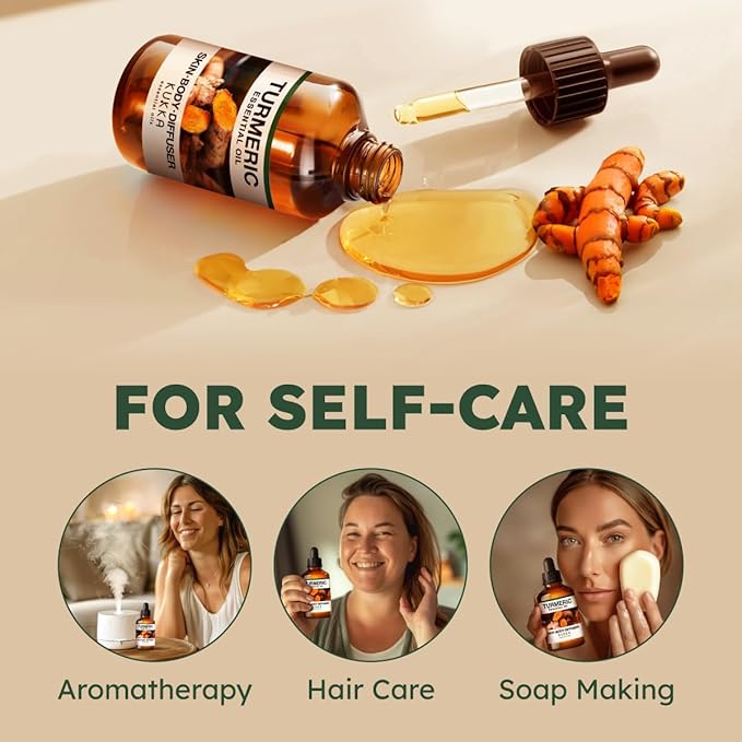 KUKKA Turmeric Oil for Skin - 4 Fl Oz - for Hair, Skin, Diffuser, Aromatherapy & DIY Soap Making Scent - Bloomnest