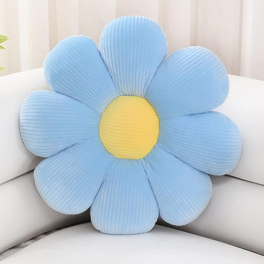 Sioloc Flower Pillow Shaped Throw Pillow Butt Cushion Floor Pillow,Seating Cushion,Cute Room Decor & Plush Pillow for Bedroom Sofa Chair(Blue,15.7'')