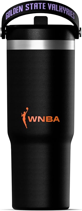 Hydrapeak x WNBA Officially Licensed Golden State Valkyries 32 oz Nomad Tumbler with Handle and Straw Lid, Leakproof Stainless Steel Water Bottle - Bloomnest