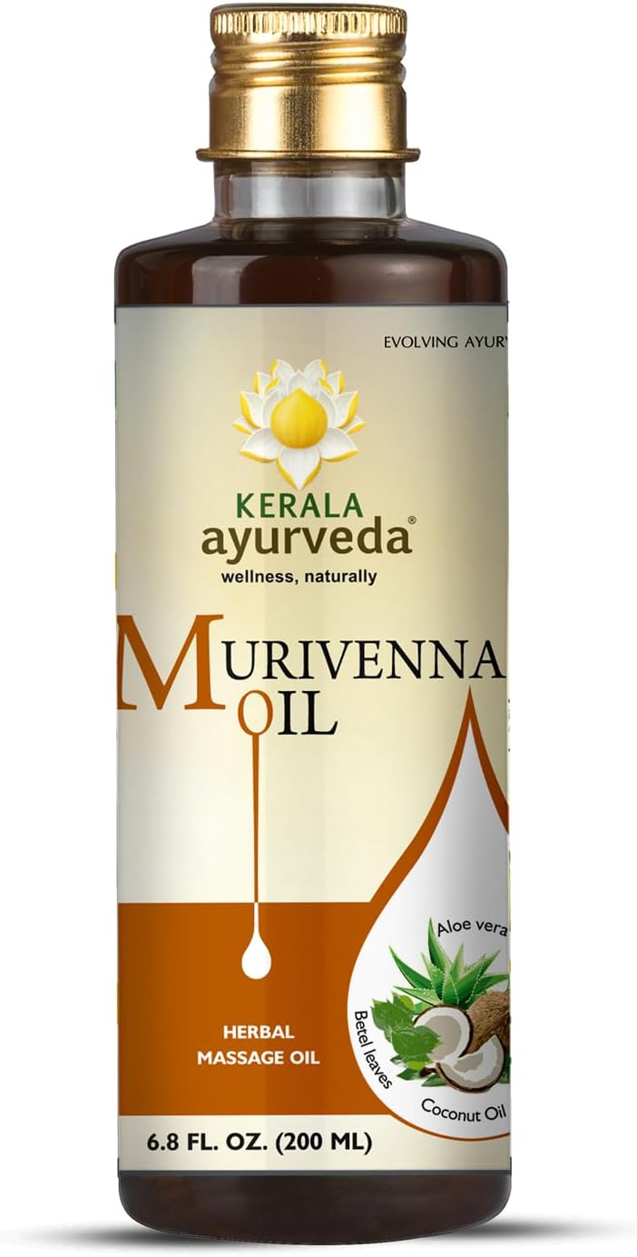 Kerala Ayurveda Murivenna Oil - 6.8 Fl Oz | Herbal Body Massage Oil | Muscle Soreness Relief |Perfect for Sport & Post Workout Relief |