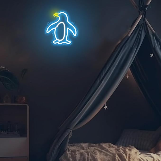 Attivolife Penguin Sign for Wall Decor, Light up Special Animal Shape LED Lamp with Dim USB Powered, Unique Home Living Room Business Cafe Shop Bar Party Decor Birthday Christmas Day Gift - Bloomnest