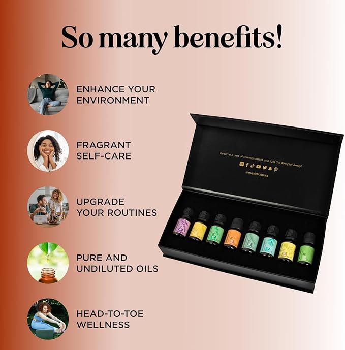 Pure Essential Oil Set for Diffuser - Aromatherapy Essential Oils for Diffusers for Home Travel and Self Care with High Grade Essential Oils for Hair Skin and Nails - Oil Diffuser Essential Oils Set - Bloomnest