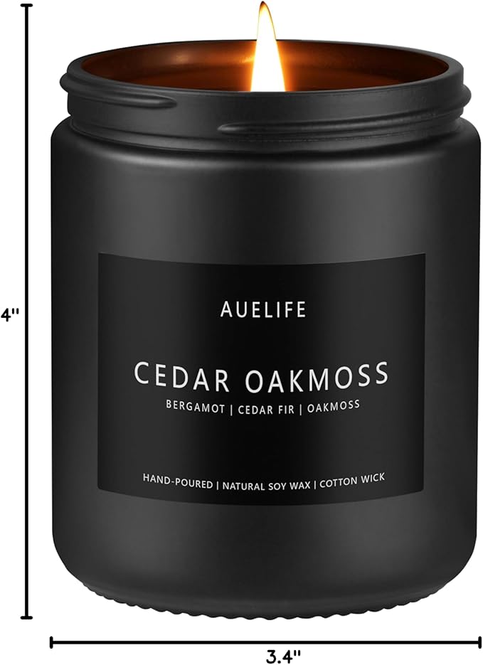 Cedar Oakmoss Candle | Scented Candles for Men - Soy Candles for Home Scented, Manly Candle for Bedroom, Man Gifts for Him/Friend -7oz - Bloomnest