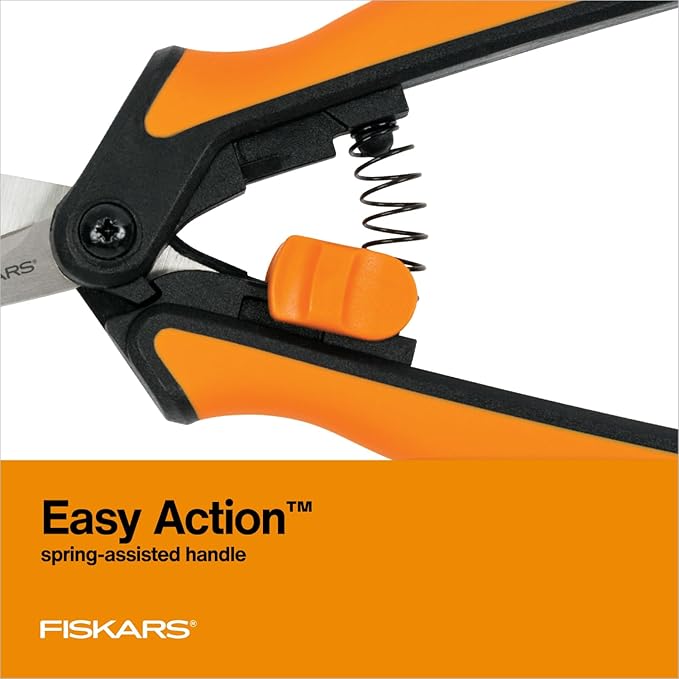 Fiskars Micro-Tip Pruning Snips - 6" Garden Shears with Sheath and Comfort Grip - Sharp Steel Blades - Quality Pruning Shears for Plants in Grow Tents and Hydroponics - Garden Tools - Bloomnest