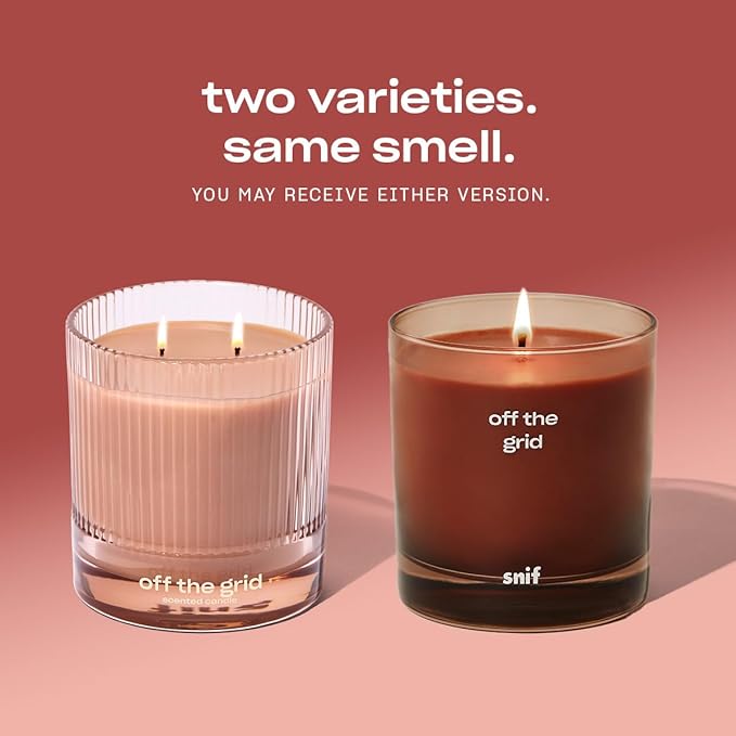 Off The Grid Luxury Scented Candle by Snif, Warm and Calming Candle, 50+ Hours, 100% Cotton Fiber Wicks, Soy Wax Blend, Non-Toxic, Vegan, 8.5 oz - Bloomnest