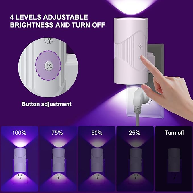 easuntec Night Light, Night Lights Plug into Wall, Color Changing Night Light, Dusk to Dawn Sensor, 8 Light Modes, Dimmable RGB Night Lights for Bedroom Bathroom Hallway Kitchen Stairs (RGB,2 Pack) - Bloomnest